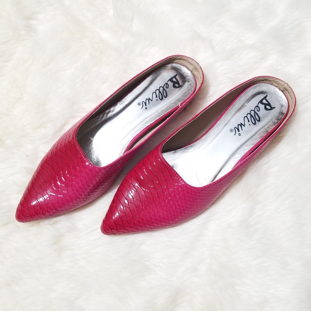Bellini Hot Pink Slip On Mules Size 8